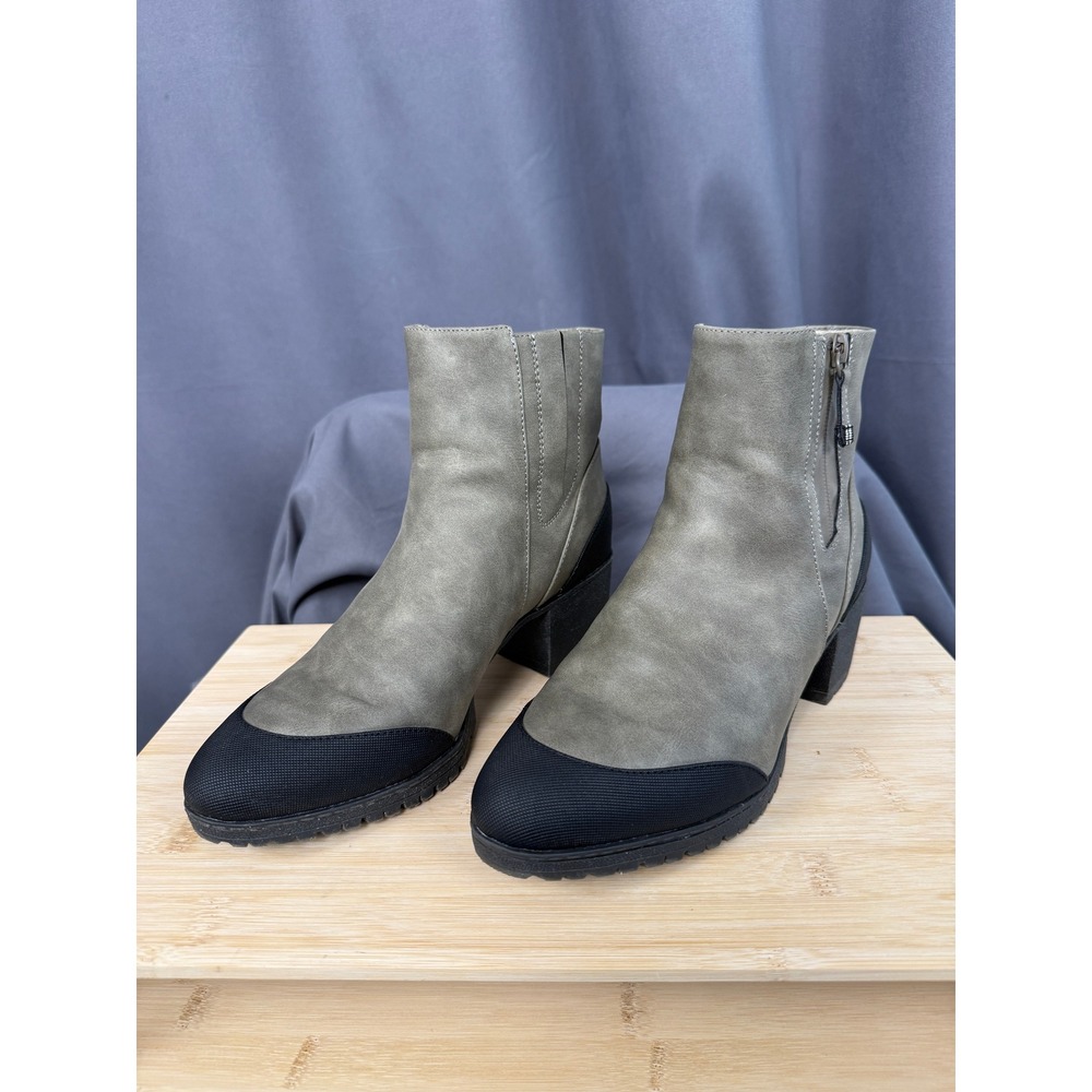 Dr. Scholl's Ankle Boots Olive Green 8.5 M Level Best Block Heel Utility Bootie